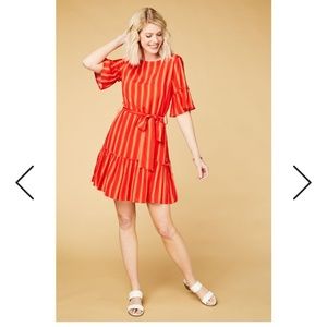 Red striped dress